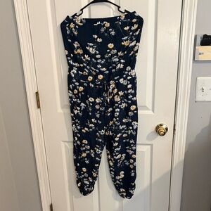 Floral Navy Jumpsuit